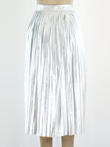Gucci Pleated Silver Leather Skirt Bottom arcadeshops.com