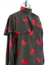 Chloe Dot Print Ruffled Blouse Top arcadeshops.com