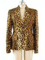 Bill Blass Faux Leopard Fur Blazer Jacket arcadeshops.com