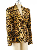 Bill Blass Faux Leopard Fur Blazer Jacket arcadeshops.com