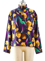 Ungaro Tulip Printed Silk Blouse Top arcadeshops.com