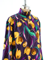 Ungaro Tulip Printed Silk Blouse Top arcadeshops.com