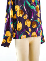 Ungaro Tulip Printed Silk Blouse Top arcadeshops.com