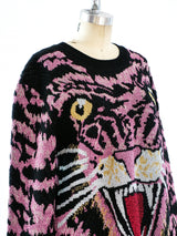 Gucci Metallic Tiger Face Sweater Top arcadeshops.com
