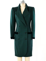 Ungaro Velvet Trimmed Coat Dress Dress arcadeshops.com