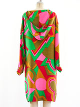 Leo Narducci Hooded Graphic Print Dress Dress arcadeshops.com
