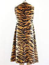 Tiger Print Faux Fur Sleeveless Jacket Jacket arcadeshops.com