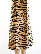 Tiger Print Faux Fur Sleeveless Jacket Jacket arcadeshops.com
