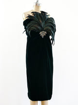 Bill Blass Feather Embellished Strapless Dress Dress arcadeshops.com
