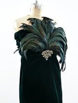 Bill Blass Feather Embellished Strapless Dress Dress arcadeshops.com
