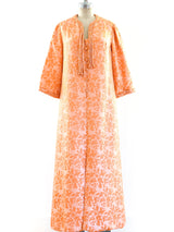 Dynasty Peach Brocade Caftan Dress arcadeshops.com