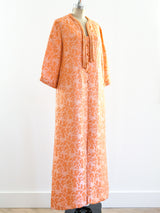 Dynasty Peach Brocade Caftan Dress arcadeshops.com