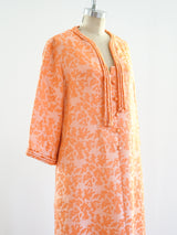 Dynasty Peach Brocade Caftan Dress arcadeshops.com