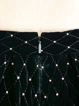 Gucci Rhinestone Velvet Maxi Skirt Bottom arcadeshops.com