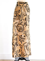 Psychedelic Printed Burlap Maxi Skirt Bottom arcadeshops.com