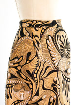 Psychedelic Printed Burlap Maxi Skirt Bottom arcadeshops.com