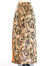 Psychedelic Printed Burlap Maxi Skirt Bottom arcadeshops.com