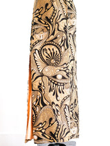 Psychedelic Printed Burlap Maxi Skirt Bottom arcadeshops.com
