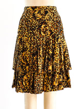 Leopard Print Tiered Ruffle Skirt Bottom arcadeshops.com