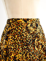Leopard Print Tiered Ruffle Skirt Bottom arcadeshops.com