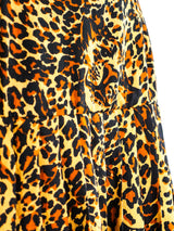 Leopard Print Tiered Ruffle Skirt Bottom arcadeshops.com