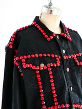 Dolce and Gabbana Crystal Studded Denim Jacket Jacket arcadeshops.com