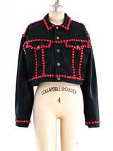 Dolce and Gabbana Crystal Studded Denim Jacket Jacket arcadeshops.com