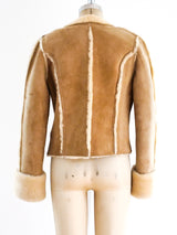 Cropped Shearling Tie Front Jacket Jacket arcadeshops.com