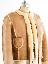 Cropped Shearling Tie Front Jacket Jacket arcadeshops.com