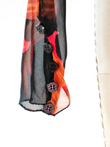 Gianni Versace Baroque Print Sheer Top Top arcadeshops.com