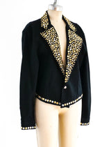 Studded Black Denim Jacket Jacket arcadeshops.com