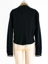 Studded Black Denim Jacket Jacket arcadeshops.com