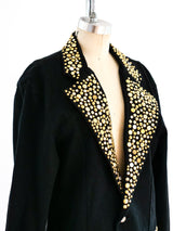 Studded Black Denim Jacket Jacket arcadeshops.com