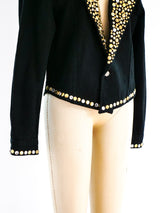 Studded Black Denim Jacket Jacket arcadeshops.com