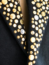 Studded Black Denim Jacket Jacket arcadeshops.com