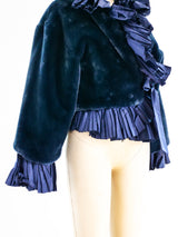 Christian Dior Faux Fur Ruffled Wrap Jacket Jacket arcadeshops.com