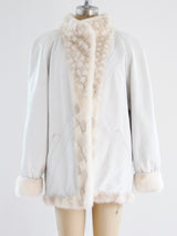 Checkerboard Ivory Mink Reversible Jacket Jacket arcadeshops.com