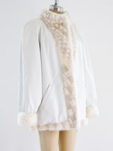 Checkerboard Ivory Mink Reversible Jacket Jacket arcadeshops.com