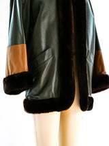 Yves Saint Laurent Colorblock Fur Lined Jacket Jacket arcadeshops.com