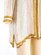 Multicolor Beaded Silk Duster Jacket arcadeshops.com