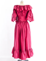 Yves Saint Laurent Taffeta Ruffled Peasant Dress Dress arcadeshops.com
