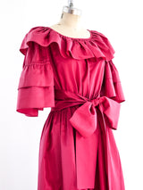 Yves Saint Laurent Taffeta Ruffled Peasant Dress Dress arcadeshops.com
