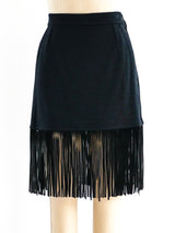 Yves Saint Laurent Fringed Mini Skirt Bottom arcadeshops.com