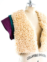 Curly Lamb Fur and Leather Vest Jacket arcadeshops.com