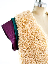 Curly Lamb Fur and Leather Vest Jacket arcadeshops.com