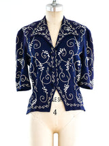 1940's Embellished Crepe Jacket Jacket arcadeshops.com