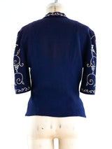 1940's Embellished Crepe Jacket Jacket arcadeshops.com
