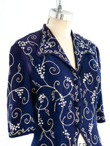 1940's Embellished Crepe Jacket Jacket arcadeshops.com