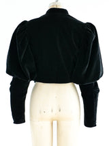 Mutton Sleeve Cropped Velvet Jacket Jacket arcadeshops.com