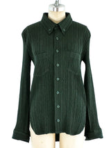Issey Miyake Pleated Button Front Shirt Top arcadeshops.com